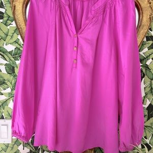 COPY - Lilly Pulitzer Elsa silk shirt Magenta L